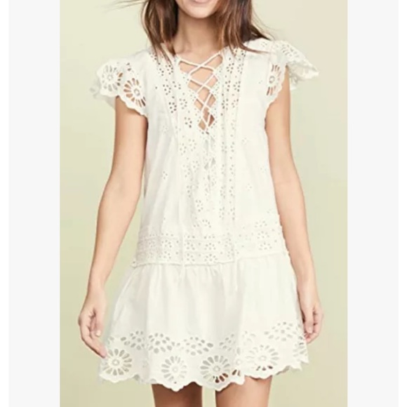Free people Esperanza Eyelet Mini Dress sz L - Picture 4 of 11